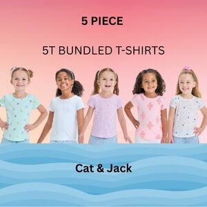 NWT Cat & Jack 5T Girls' Colorful T-Shirt 5 piece Set